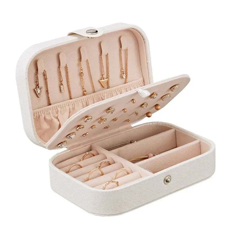 Portable Travel Jewelry Box – Zipper Storage Case.