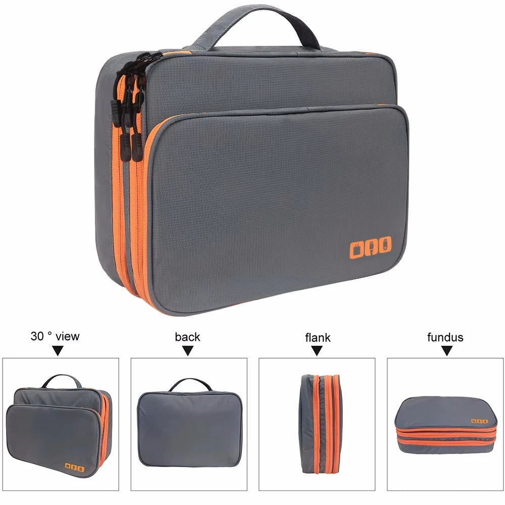 Multi-Layer Electronic Accessories Organizer Travel Case.
